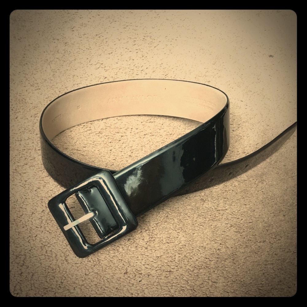 Ann Taylor Black Patent Leather Belt